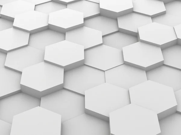 Background of 3d white hexagon blocks — Stock Photo, Image