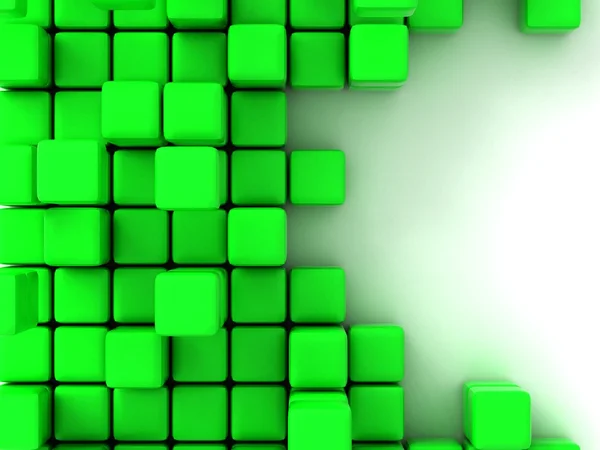 Zöld kocka 3D illusztrációja — Stock Fotó