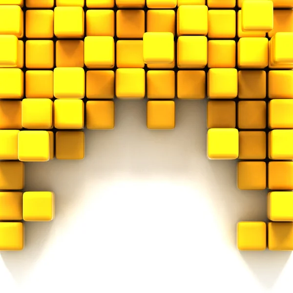 3D obrázek žluté kostky — Stock fotografie