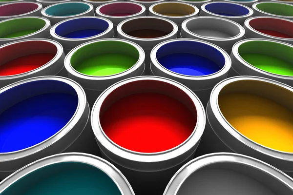 Paint cans color palette — Stock Photo, Image