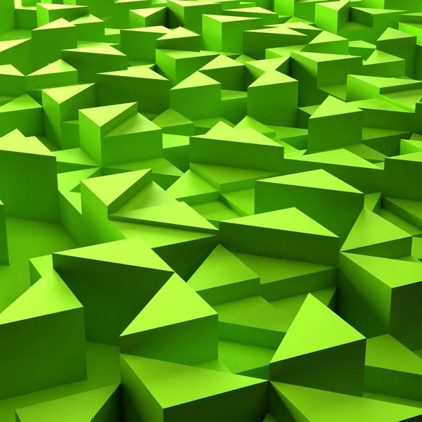 Fundo de blocos de triângulo verde 3d — Fotografia de Stock