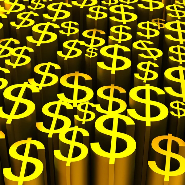 Backround of gold dollars currency symbol — Stock Photo, Image