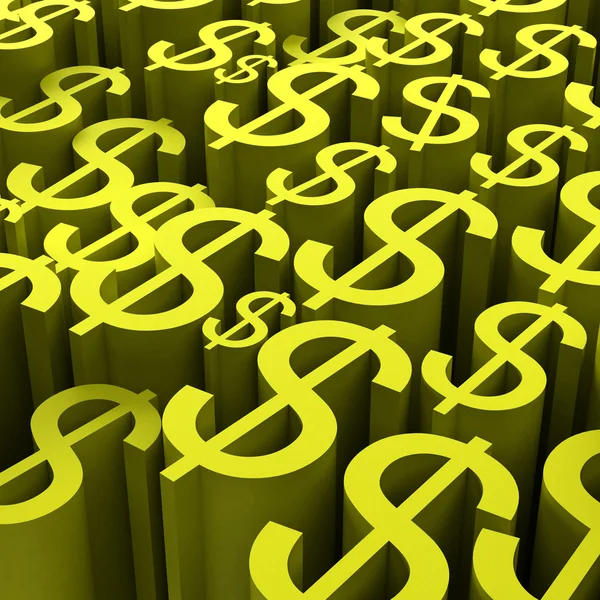 Backround of gold dollars currency symbol — Stock Photo, Image