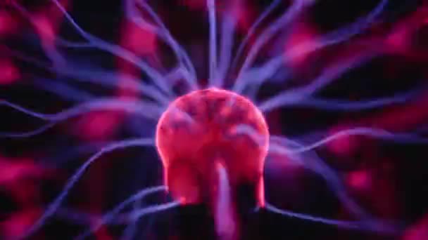 Plasma ball with moving energy rays — Stock Video