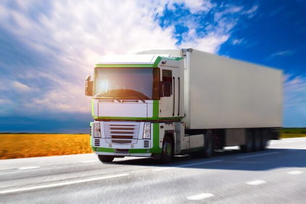 White truck on highway