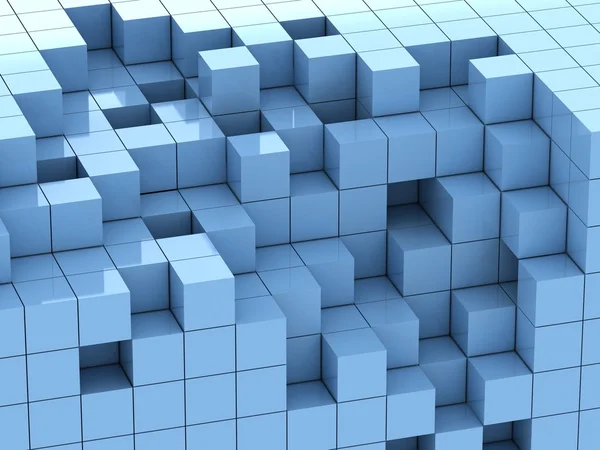 3d illustration of blue cubes — Stock Photo, Image