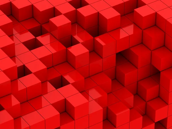 3d illustration of red cubes — Stock Photo, Image