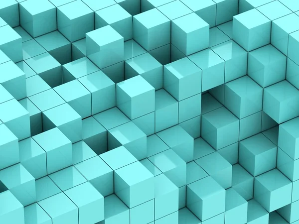 3d illustration of turquoise cubes — Stock Photo, Image