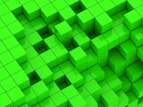 3d illustration of green cubes — Stock Photo, Image