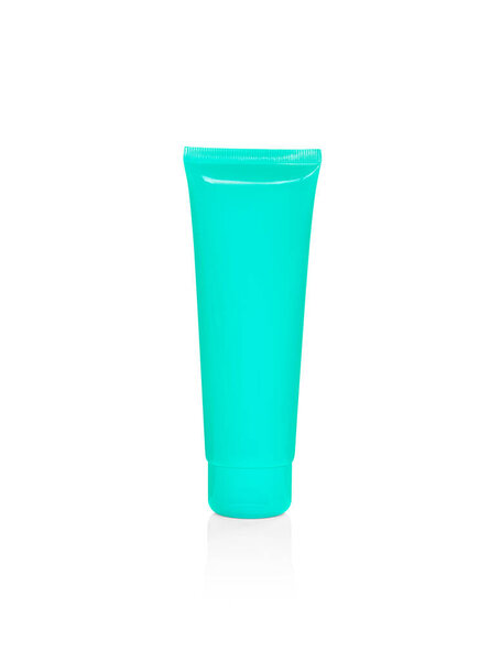 Бирюзовая пробка с пробелами для копирования на белом фоне с отражением