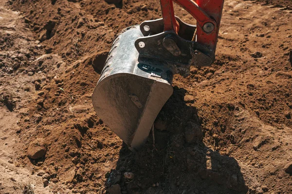 Excavator Shovel Digging Dirt Construction Site — Stock Photo, Image