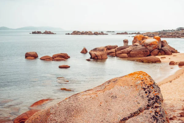 Paesaggio Una Costa Mediterranea Con Rocce Granitiche — Foto Stock