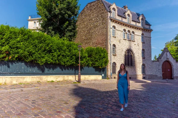 Paseo Turístico Por Calles Adoquinadas París Francia —  Fotos de Stock