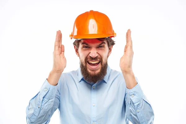 Mann in Bauuniform orange Farbe Industrie professionelle beschnitten Ansicht — Stockfoto