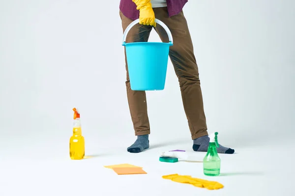 Pulizia più pulita forniture servizio stile di vita lavori domestici Professionale — Foto Stock