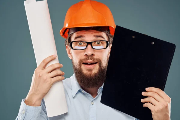 emotional worker in orange paint paperwork construction lifestyle fun