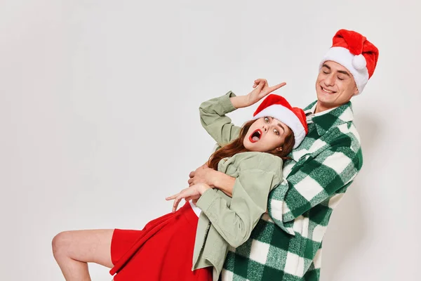 Homme et femme vacances Amitié Style de vie de Noël — Photo