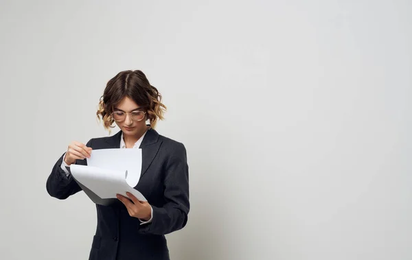 business woman official formal suit documents Work