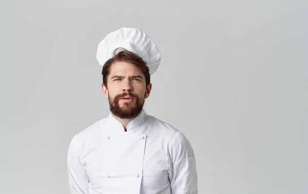 Chef Cook caps emotions professionals studio gray background