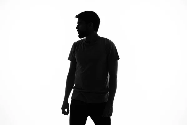 Emotionale Mann Silhouette Modell weiß Hintergrund abgeschnitten Ansicht — Stockfoto