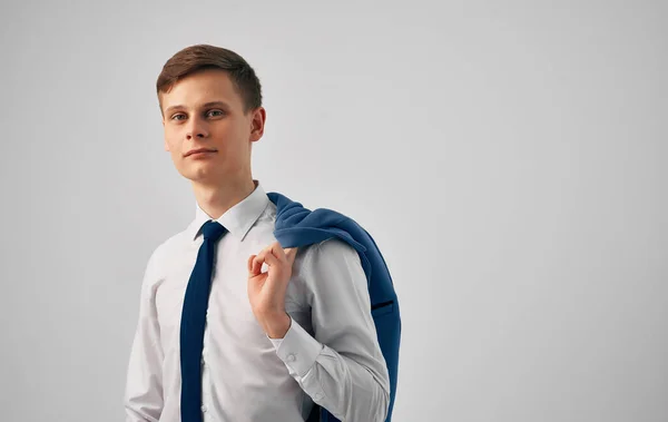 Man in suit tie self-confidence official documents businessman — Stock Photo, Image