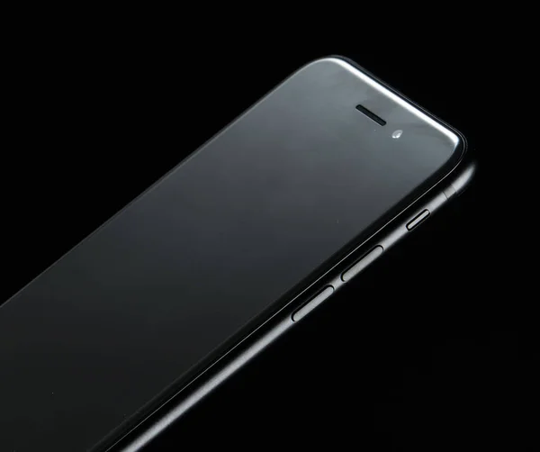 Telefono cellulare nuova tecnologia nero sfondo texture interno — Foto Stock