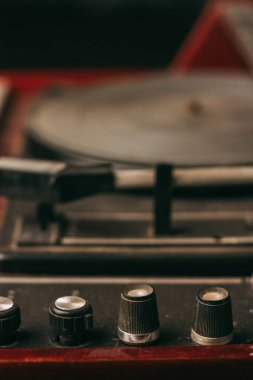 Retro turntable eski koleksiyon teknolojisi müzik aletleri