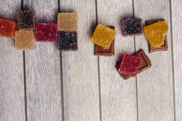 Marmelada colorida doces delicadeza snack close-up estúdio — Fotografia de Stock