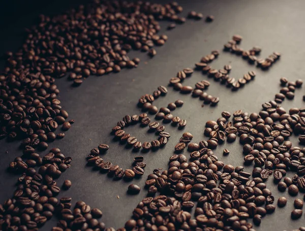 The word written from coffee beans drink aroma arabica cappuccino