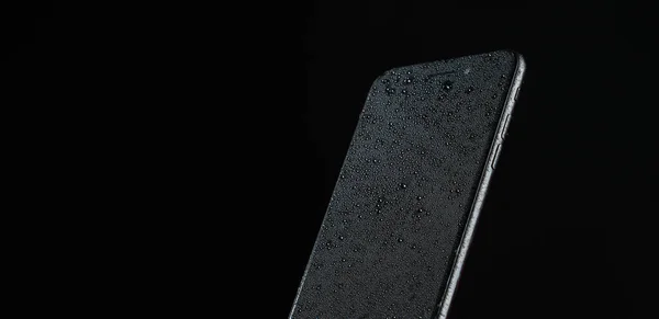 Telefono cellulare nuova tecnologia nero sfondo texture interno — Foto Stock