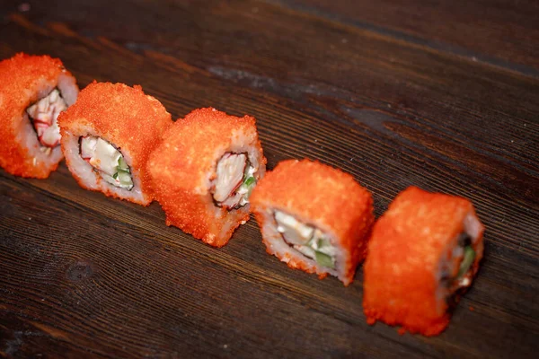 Sushi hůlky zázvor svačinka pochoutka gurmánské jídlo strava — Stock fotografie