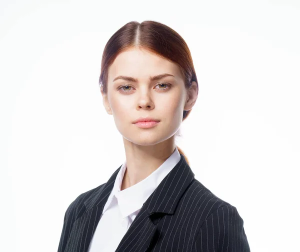 Obchodní žena v obleku oficiální kancelářské práce sekretářka — Stock fotografie