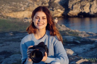 Kadın fotoğrafçı profesyonel manzara yaşam tarzı eğlencesi