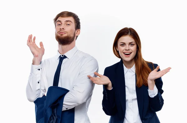 Man and woman work colleagues officials professional office — Stock Photo, Image