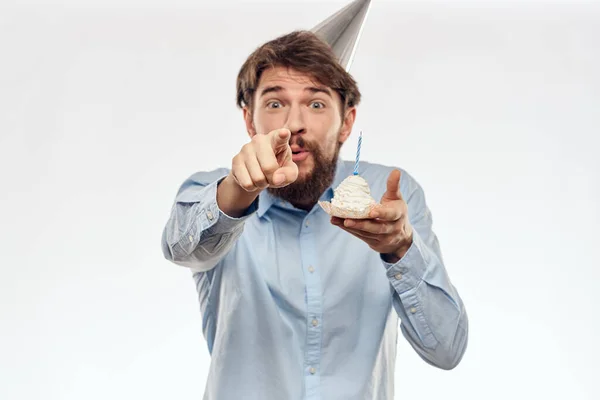 Bearded man cake with holiday decoration birthday