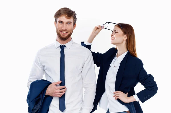 Hombres y mujeres de negocios finanzas oficina estudio de comunicación — Foto de Stock