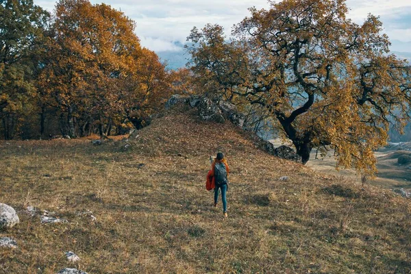 Zomer cottage wandelingen in de natuur herfst bladeren reizen bergen — Stockfoto
