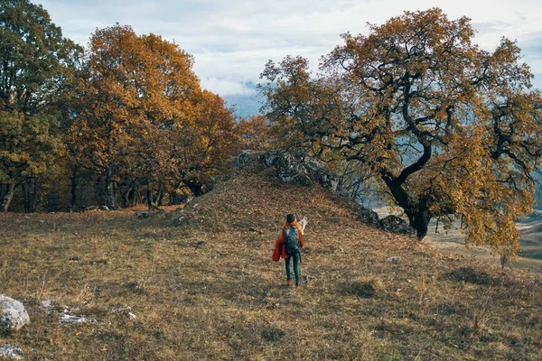 Sommerhaus Spaziergänge in der Natur Herbst Blätter Reisen Berge — Stockfoto