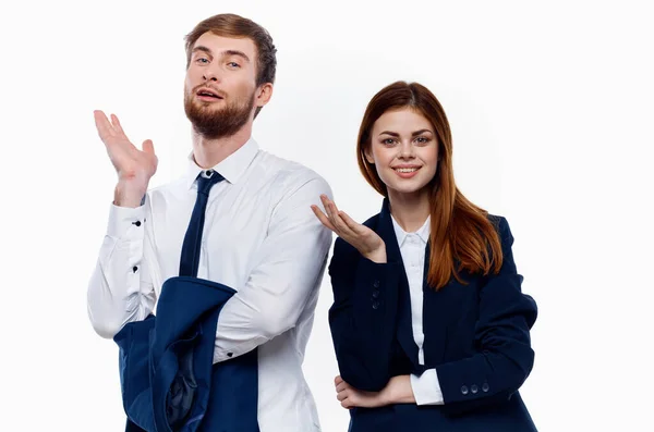 Man and woman work colleagues officials professional office — Stock Photo, Image