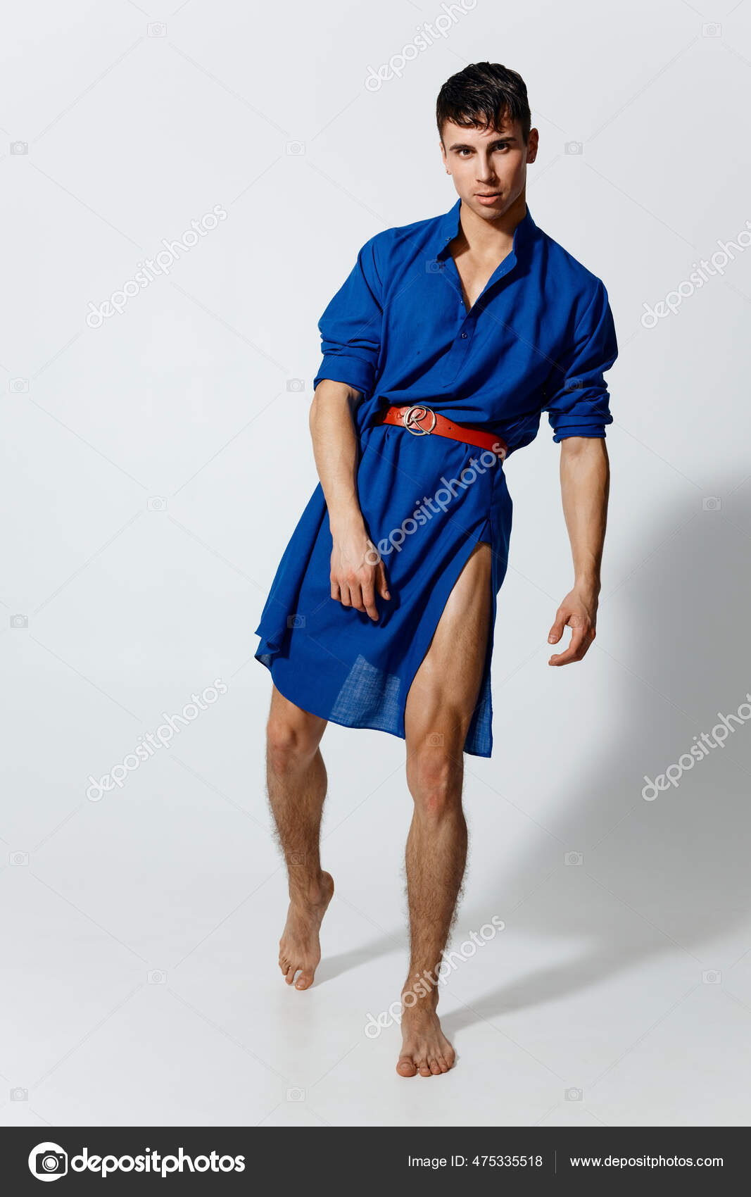 Gays Vestidos Chico Usando Ropa De Mujer Atractivo Hombre En Un