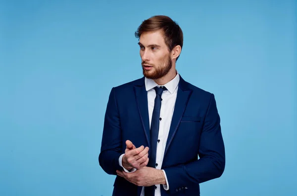 Business man in suit self-confidence official fashion — Stock Photo, Image