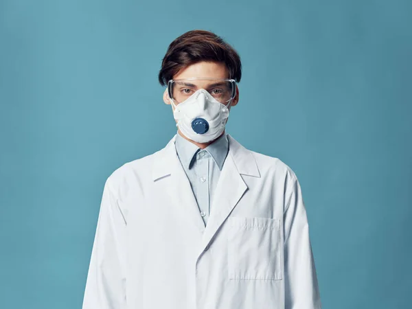male doctor wearing medical mask laboratory research hospital