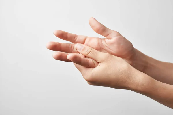 Ledvärk reumatism hälsoproblem fingerbehandling — Stockfoto