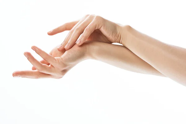 Hand cream clean skin close-up hygiene cosmetics — Stock Photo, Image