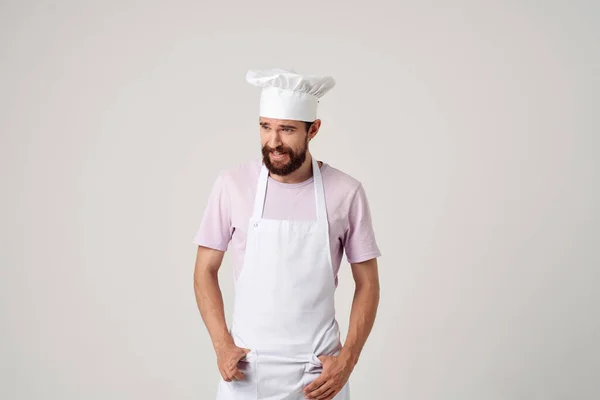 Chef Barbudo Trabalho Foto Alta Qualidade — Fotografia de Stock