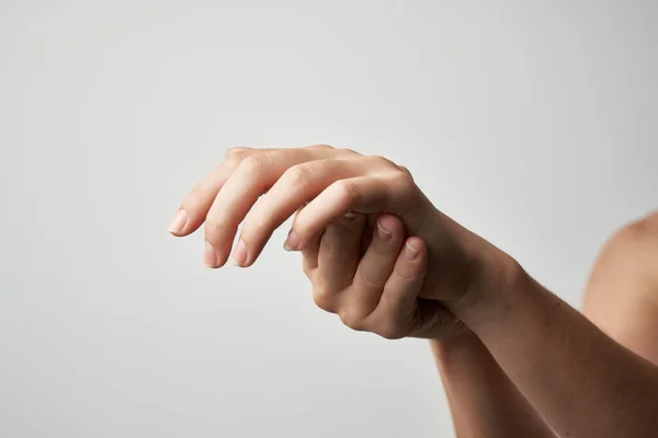 Lesão nas articulações da mão artrite problemas de saúde tratamento medicina — Fotografia de Stock