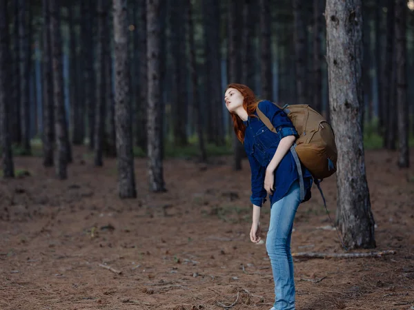 Mujer Excursionista Con Mochila Foto Alta Calidad —  Fotos de Stock
