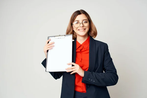 Obchodní žena pracovní manažer úřední dokumenty — Stock fotografie