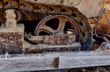 İnşaat büyük makine endüstrisi kazıcı buldozer çalışması