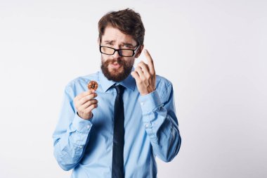 Festuca gömlekli iş adamı kripto para birimleri Bitcoin finans yatırım ekonomisi